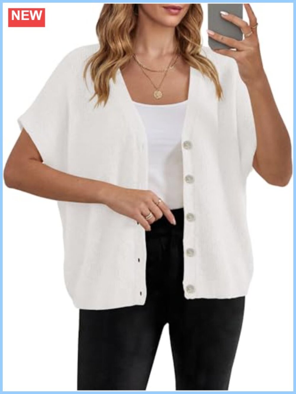 Oversized Open Front Batwing Short Sleeve Lightweight Knit Cardigan Shrug